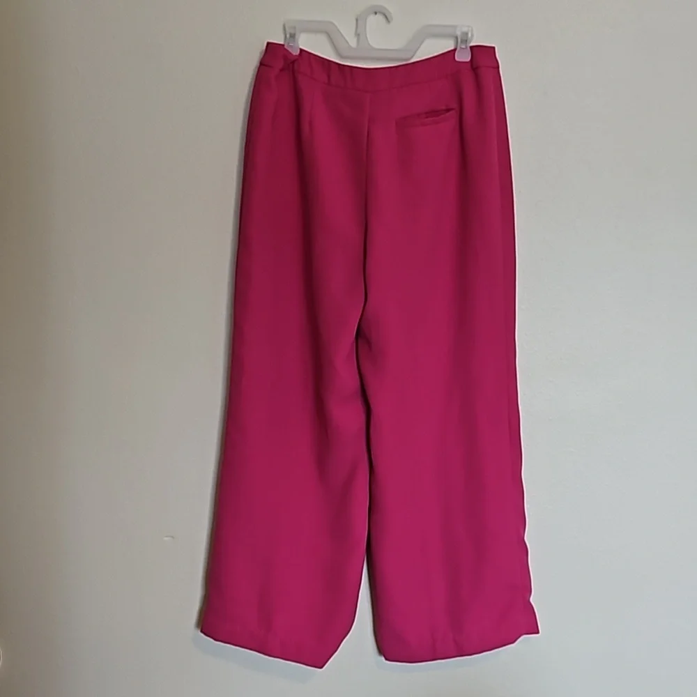 Metro Style Wide Leg Flowy Lined Womens Pants Hot Pink Sz.12 - Picture 3 of 11